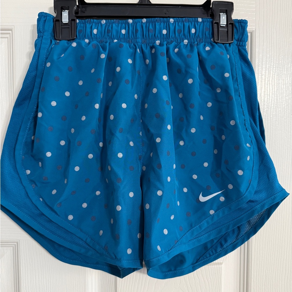 Nike Women's Blue Polka Dot Shorts